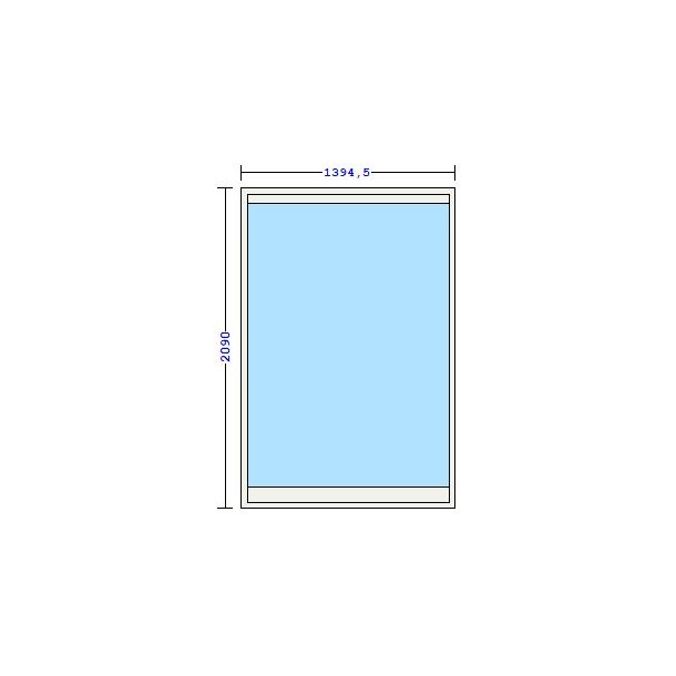 Fastkarm 1394,5x2090mm (m/brystning)