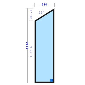 Fastkarm SKR 580x2190mm SORT