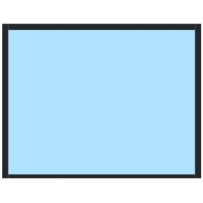 Fastkarm 1270x990mm, Klassisk Hvit/Dempet Sort ALU