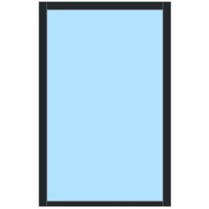 Fastkarm 640x990mm, Klassisk Hvit/Dempet Sort ALU