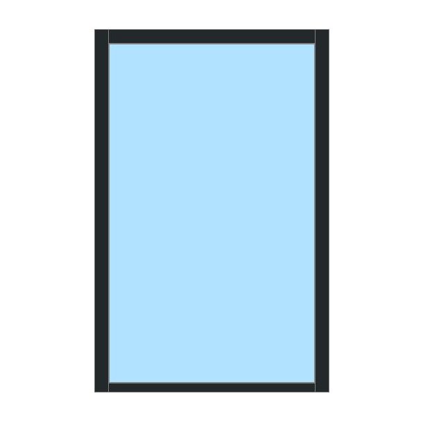 Fastkarm 640x990mm, Klassisk Hvit/Dempet Sort ALU