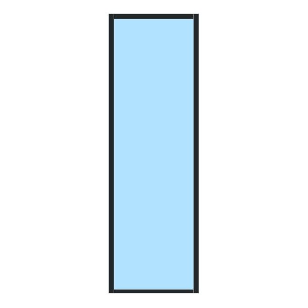 Fastkarm 690x2150mm, Klassisk Hvit/Dempet Sort ALU