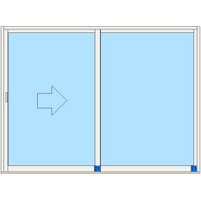 Skyvedr 2690x1990mm Venstre