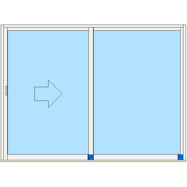 Skyvedr 2690x1990mm Venstre
