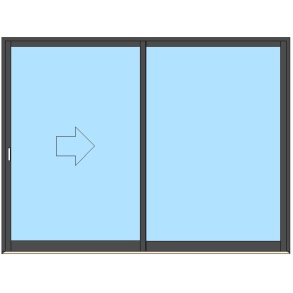 Skyvedr 2990x2250mm Venstre, Antrasittgr