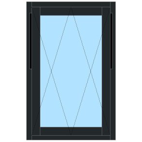 Toppsving 640x990mm, Klassisk Hvit/Dempet Sort ALU