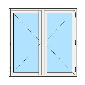 Sidehengslet 2-rams m/ALU 1490x1490mm 